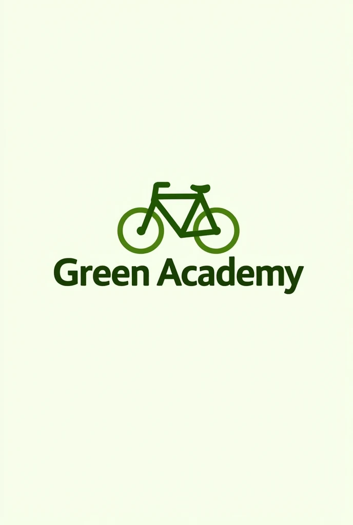 Create logo with name "Green academy" with green tones and bicycle icon