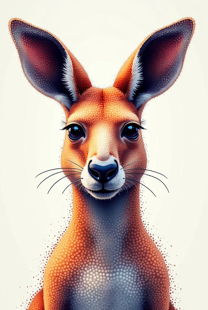kangaroo face pointillism