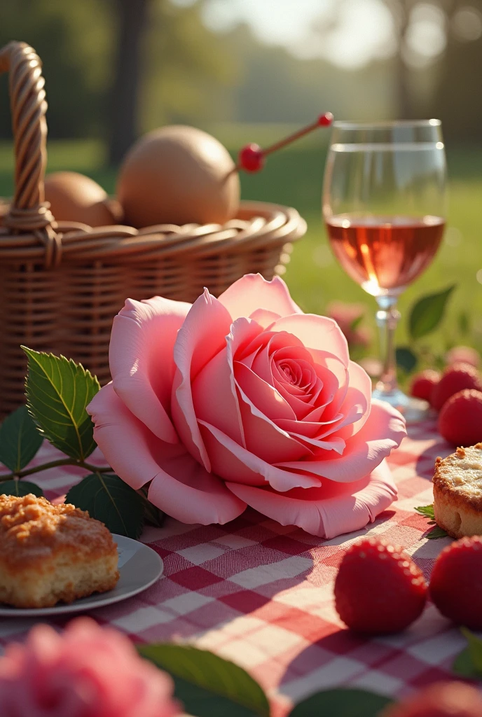 Create a picnic rose art with a thorn