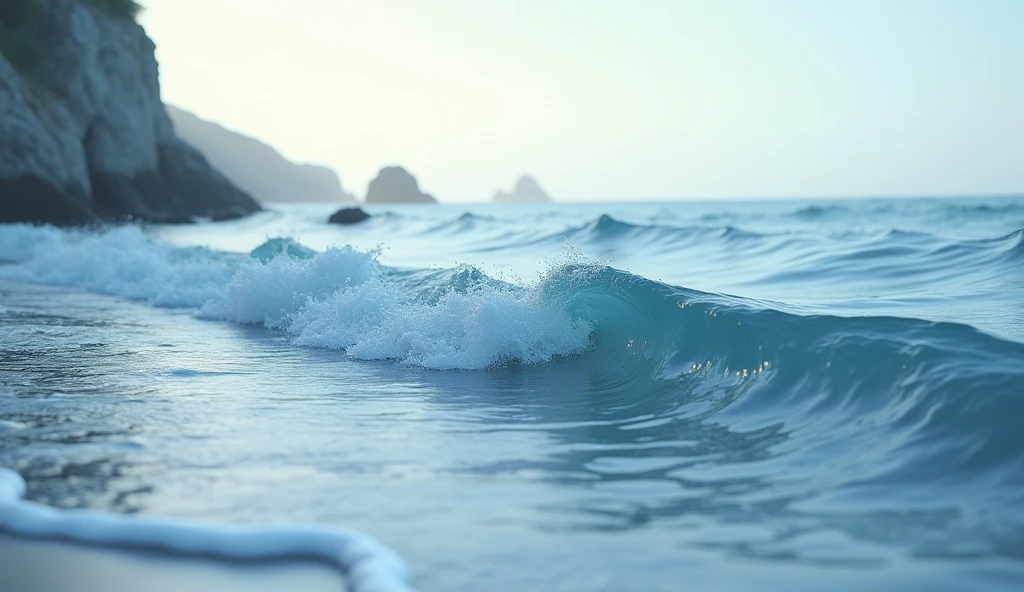 (photorealism:1.2), Gentle Waves song style: Simple, repeating piano patterns create a hypnotic effect, reminiscent of gentle ocean waves lapping on the shore.