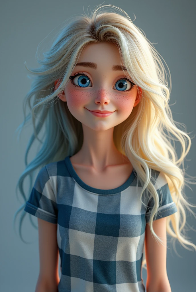 Pixar 3d style, disney, DEN_emma_kotos,
(headshot:1.2) portrait on a (plain grey background:1.2), (headshot:1.2), (face focus:1.1), windswept chaotic hair, soft lighting, low contrast, low saturation,
bokeh, f1.4, 40mm, photorealistic, raw, 8k, textured skin, skin pores, intricate details epiCRealism, avril lavigne, blue eyes, pink ombre blonde hair, emo, long blonde hair, tshirt plaid, smiling