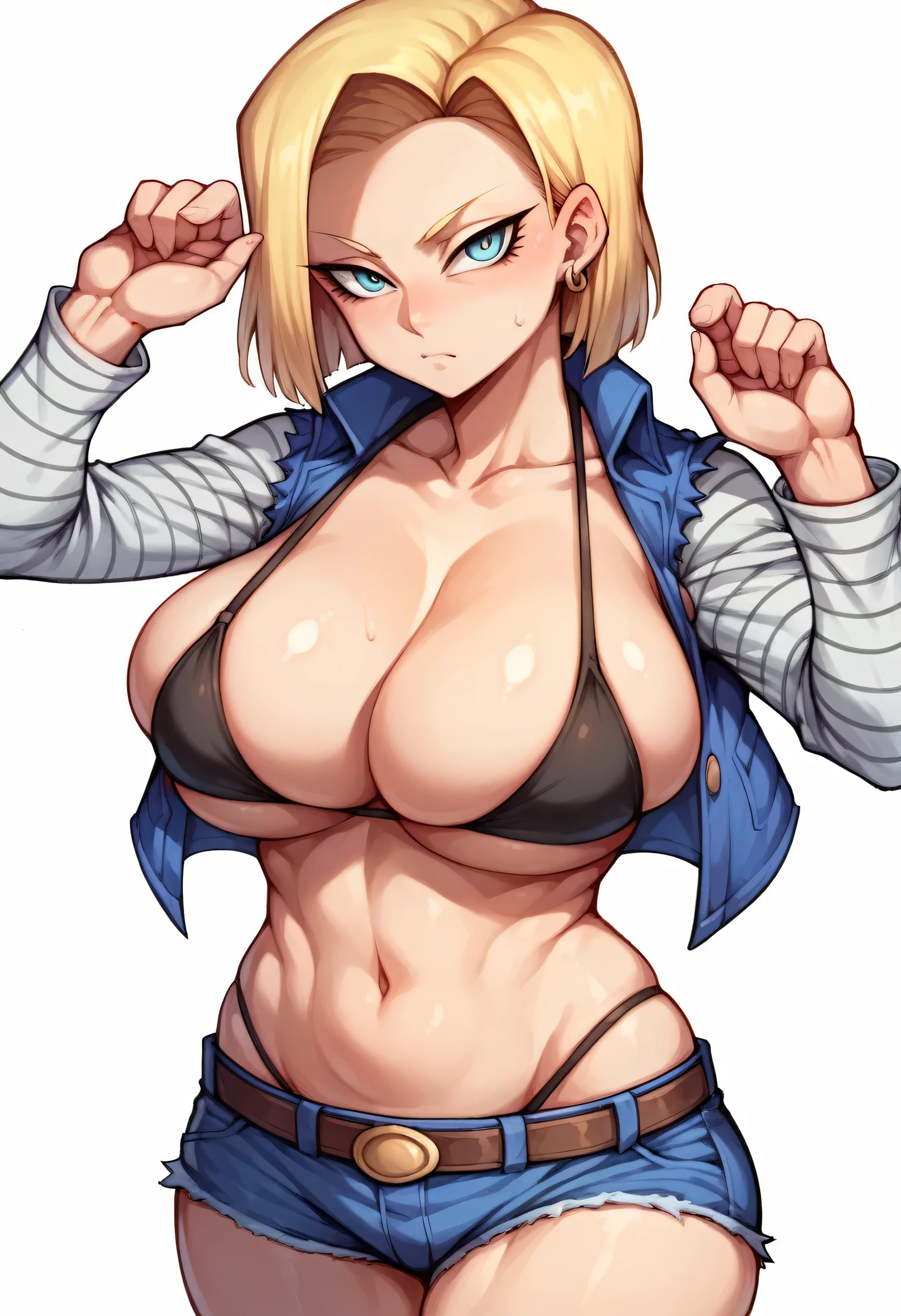 A woman in a panda costume posing for a photo, seductive anime girl, sfw version, thick, Android 18, OPPAI, breasts covered and sfw, top rated on pixiv, female protagonist, (SFW) Insurance for work, sfw huge breasts
