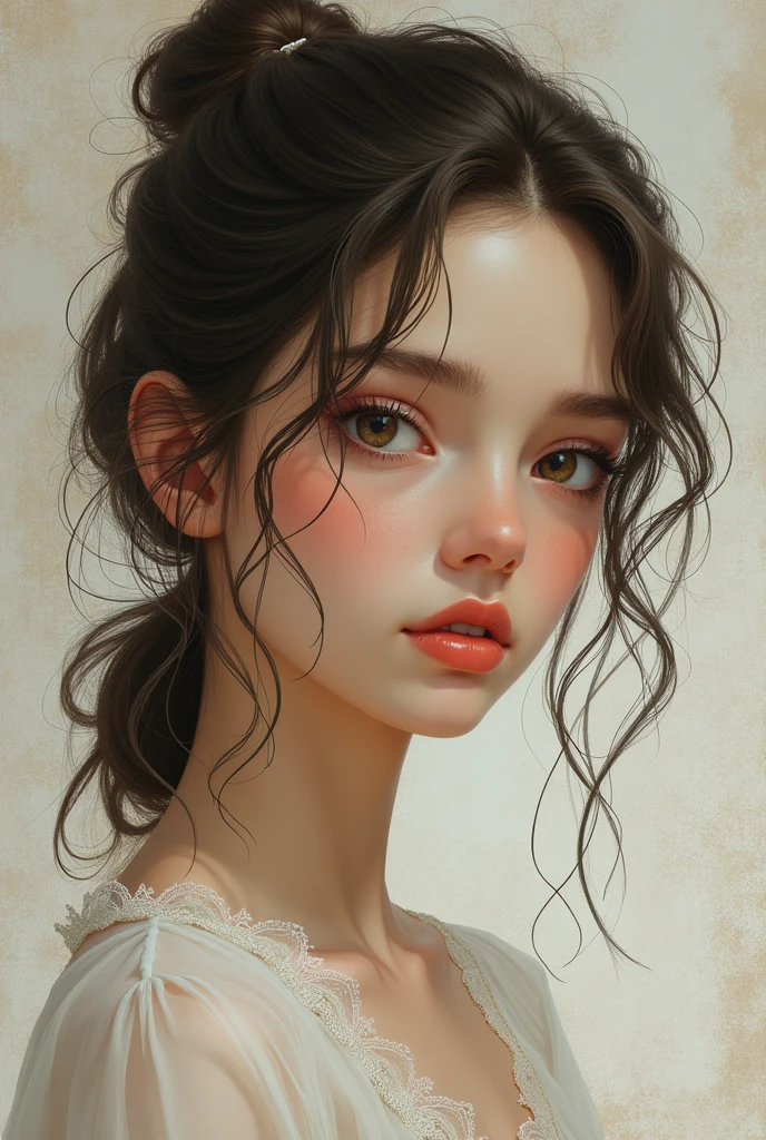 Believe me a brunette girl in thread