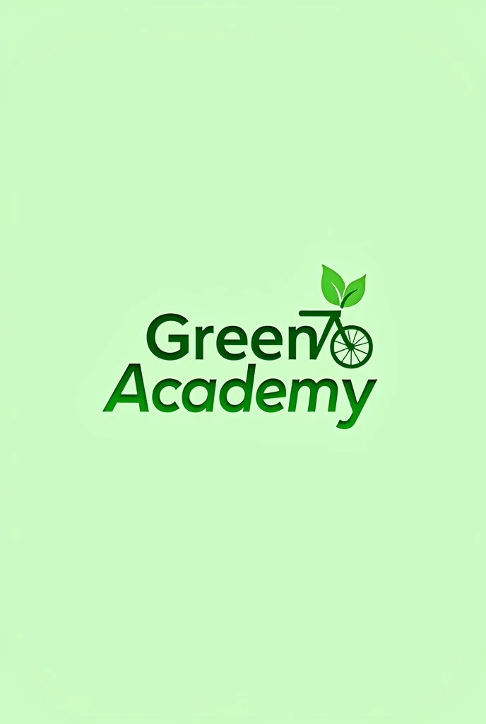 Create logo with name "Green academy" with green tones and bicycle icon
