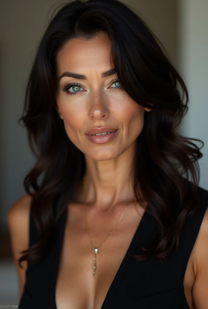 40 year old Latin woman with blue eyes, distinguished and sexy
