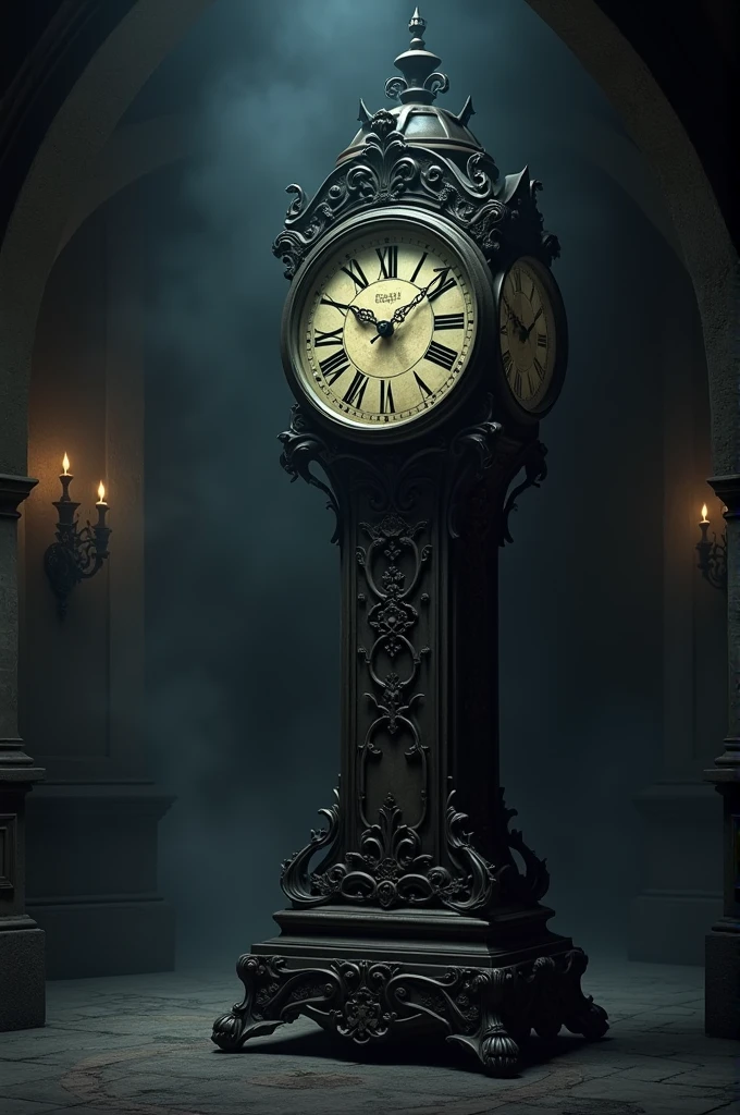 Old clock in dark room
