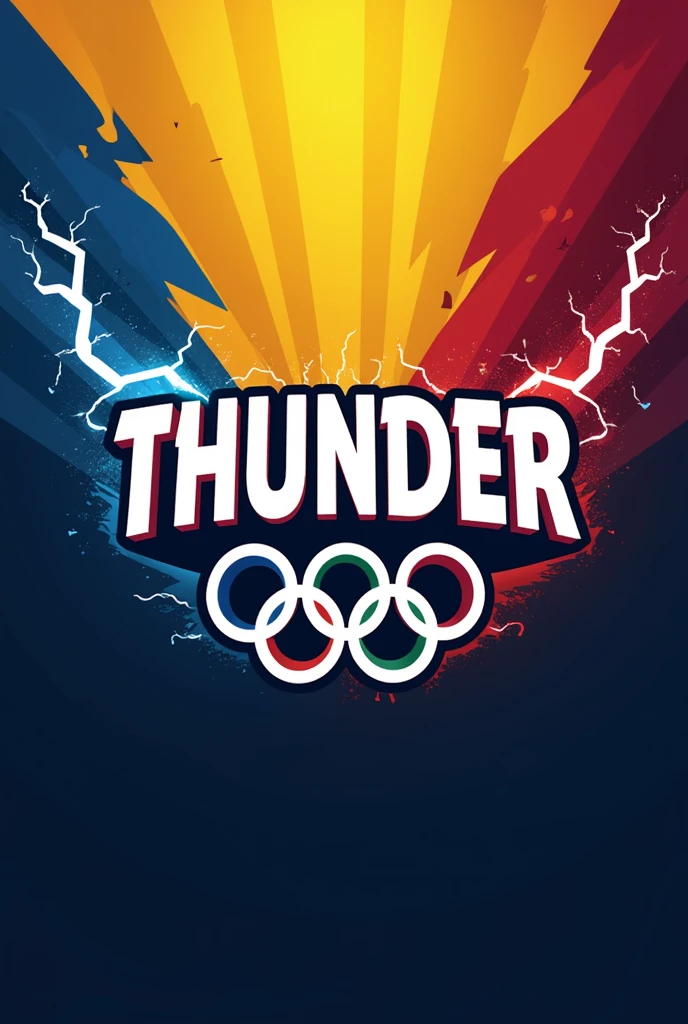 create a logo joining the name Thunder, the colors of the Colombian flag, the olympic games, and some lightning and thunder 
