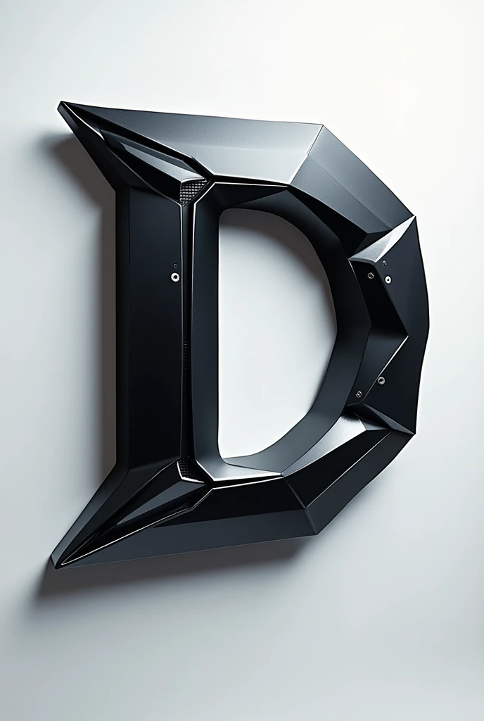 Black and silver sport style letter D with shadow