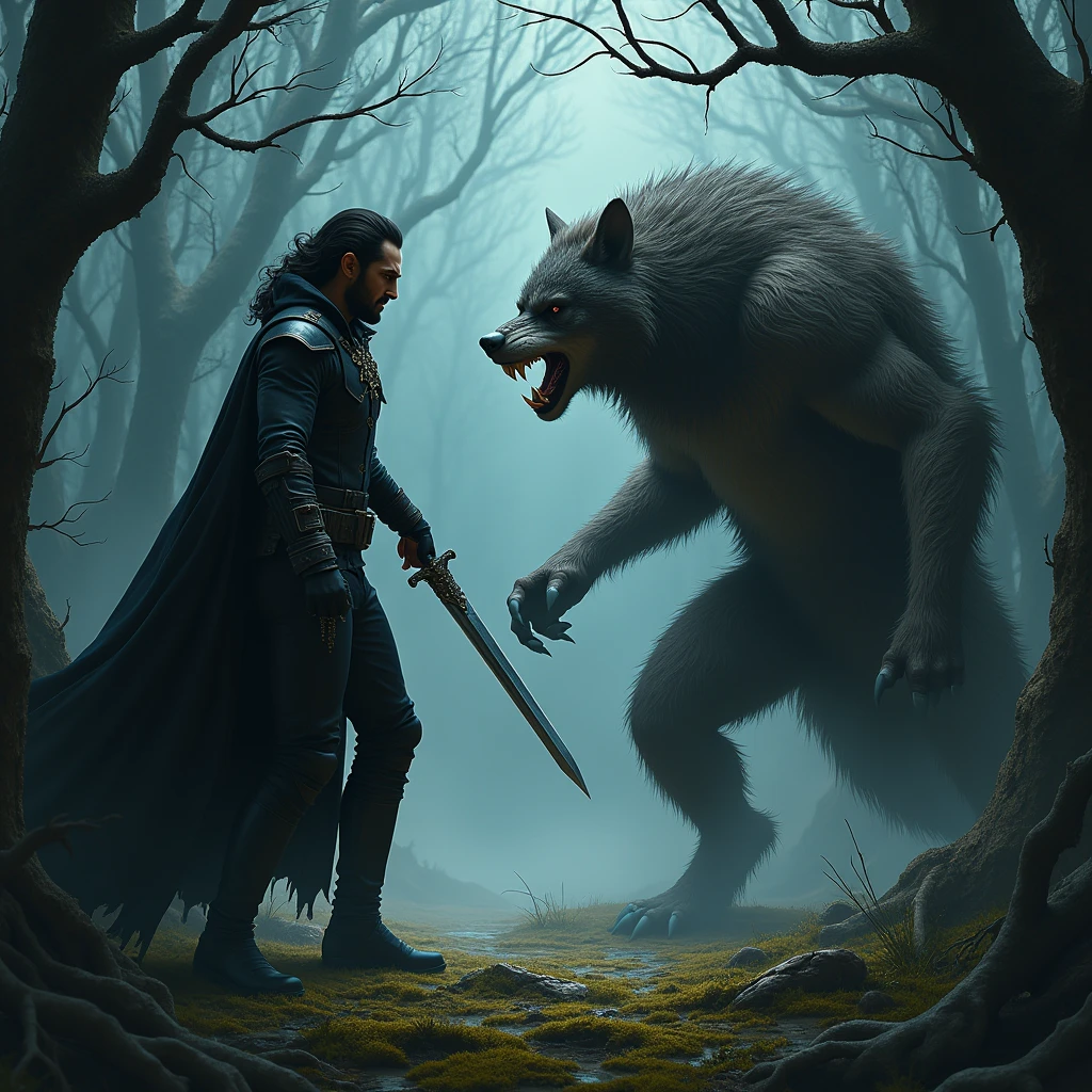 A vampire hunter meets a werewolf.