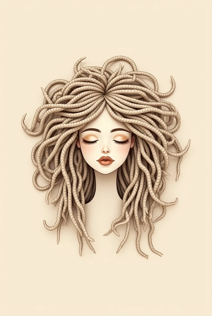 Brand logo featuring a crochet haired goddess, minimalistic