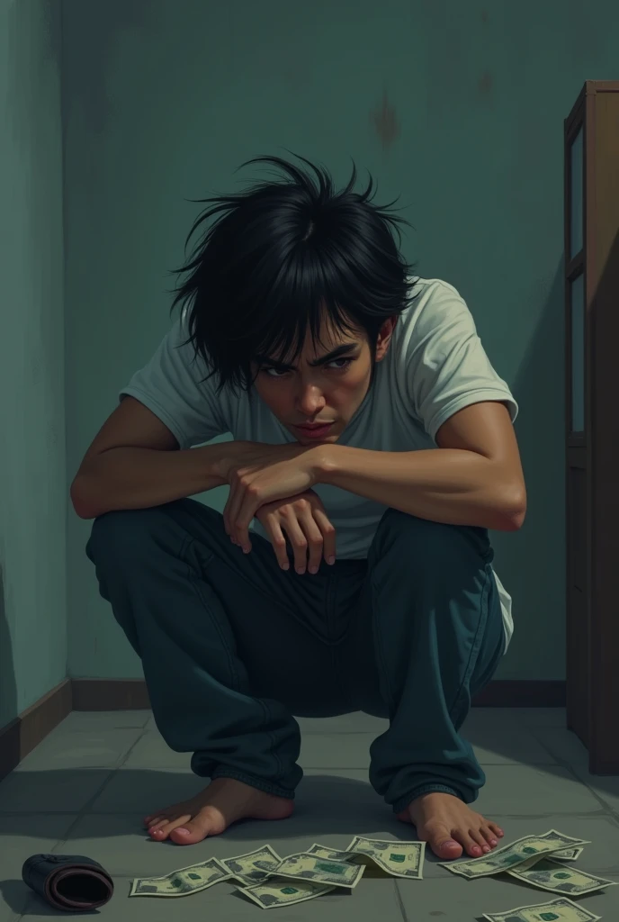 sad person for not having money at the end of the month image 1080 by 1080