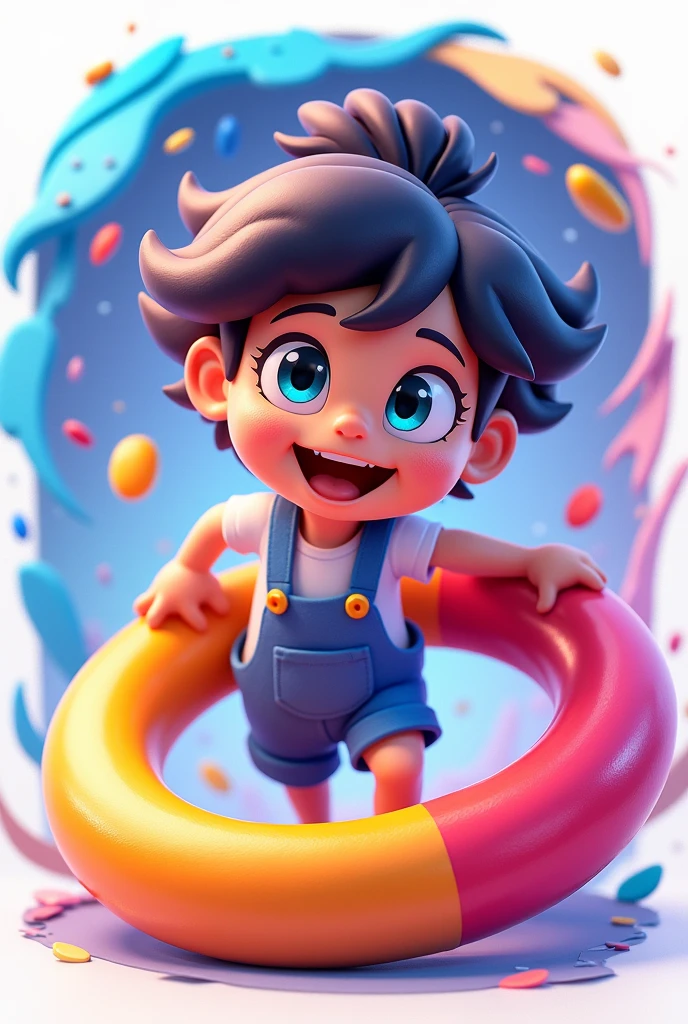 Create a colorful 3D icon that represents the PASS RING game