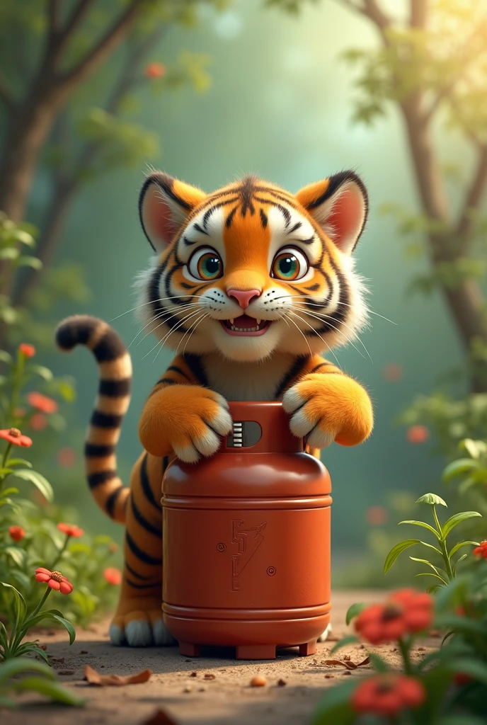 make a little tiger with a gas cylinder