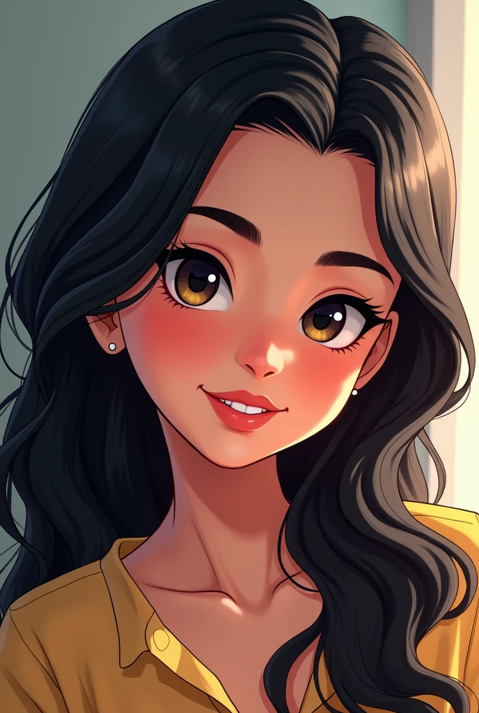 A pakistani girl
Black eyebrows, black sharp eyes, small nose, cupid pink lips, apples cheeks, almond face, black wavy hair
Looking into the camera and smiling
Wearing pakistani traditional clothes
Make her eyes sharp and thin almond shape
Give her anime look not realistic
Make her eyes short, think and sharp