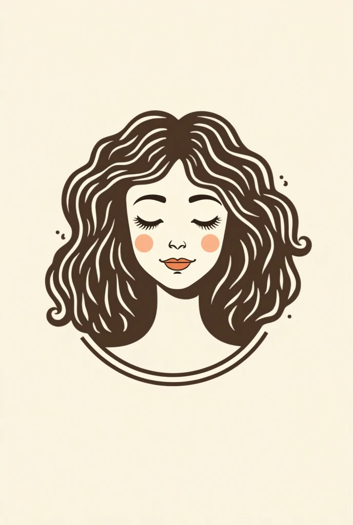 Brand logo featuring a crochet haired goddess, minimalist stamp style