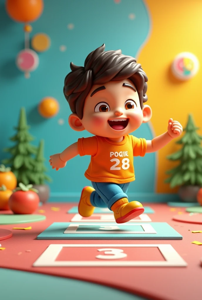 Create a colorful 3D icon that represents the game AMARELINHA