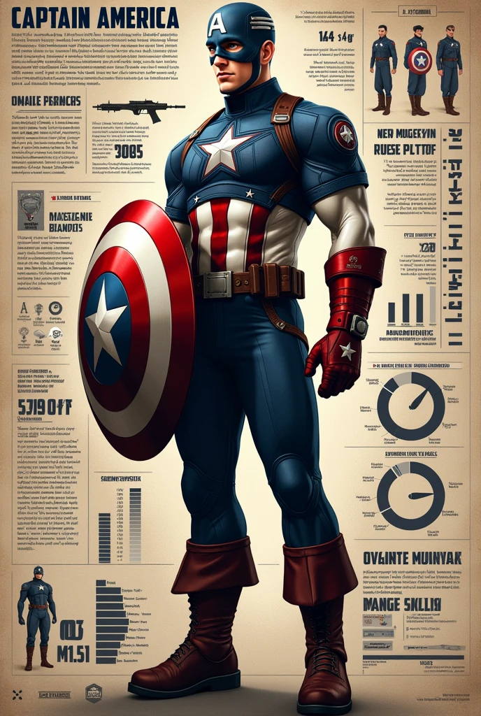 Captain america the first avenger poster, i want the realistic one, also make it a infographic
