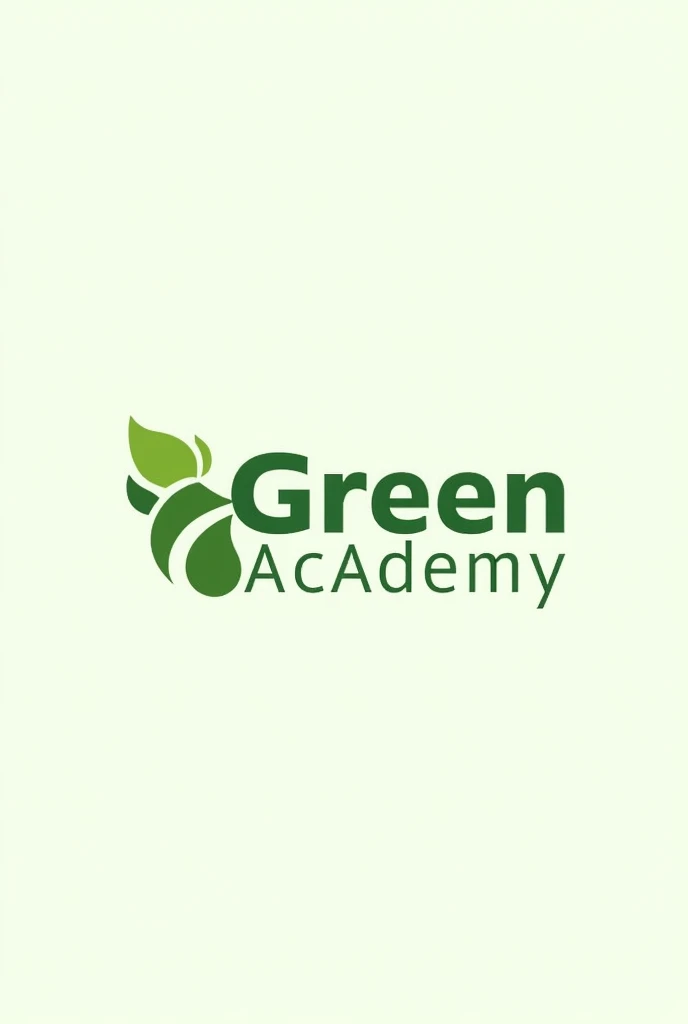 Create logo with name "Green academy" with green tones and bicycle icon

