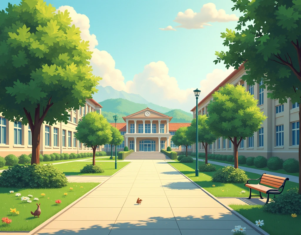 school, outside class, morning, no human