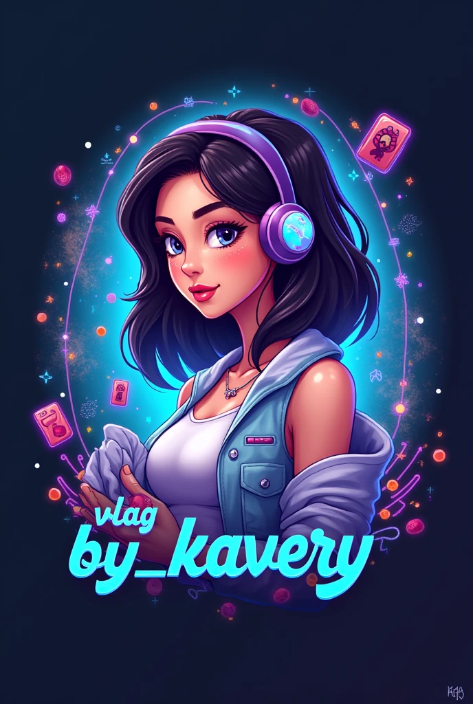 logo for an new trending Instagram new page based on Named "vlog by_kavery"
Background as animated girl future , lovely picture s unique creative