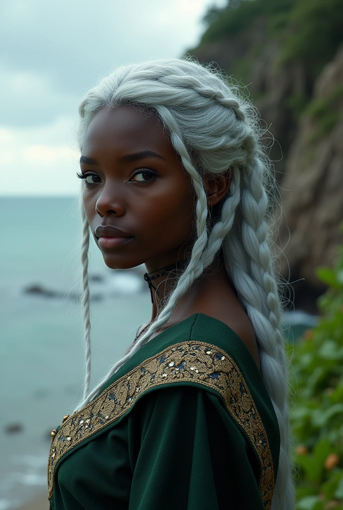 A silver-haired velaryon and the fairest of the seven kingdoms,She has black skin color She is the most beautiful in the world She is  She is in driftmark She is beautiful 