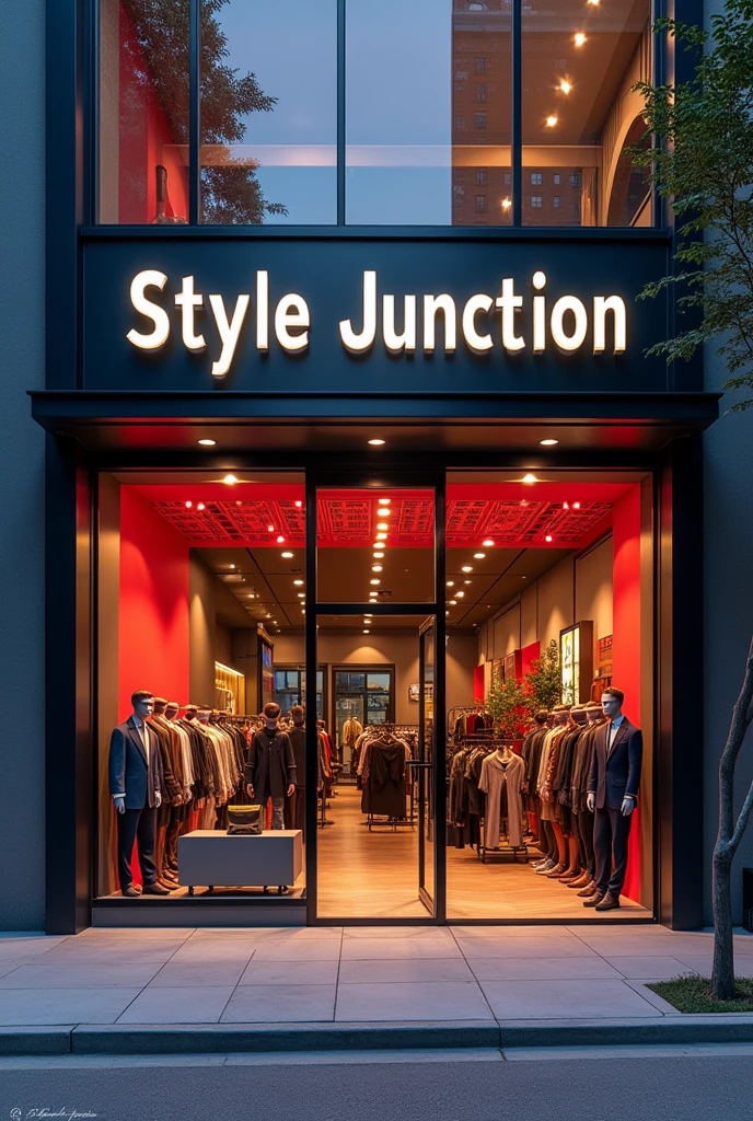 Post depicting opening soon of a menn fashion store named  style junction. Opening soon should be the higlight