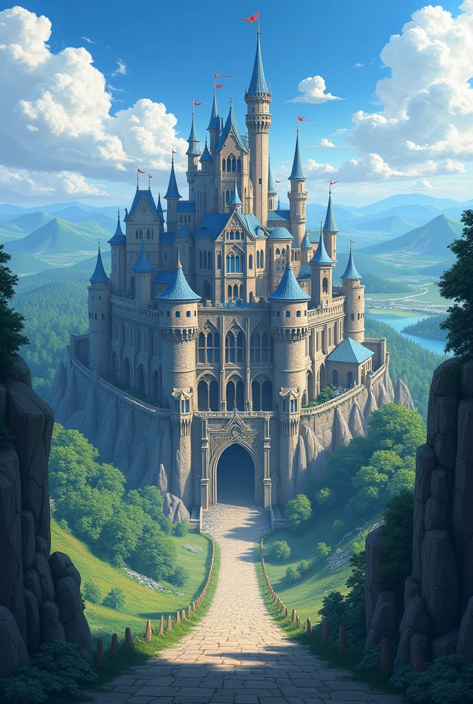  Game background - anime menu medieval times without people castle entrance 