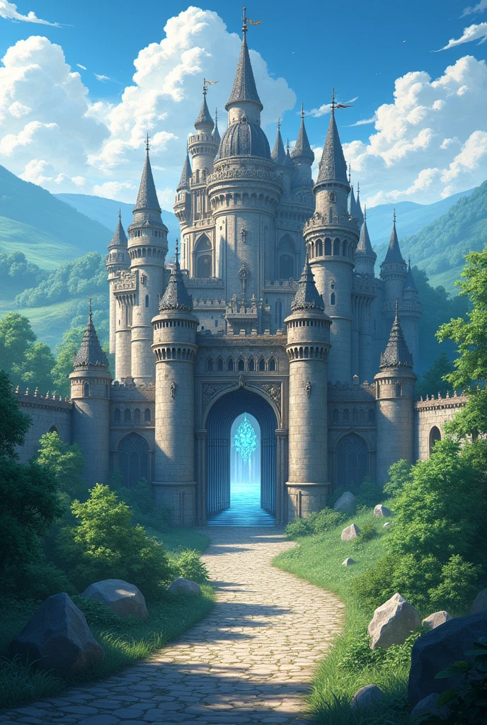  Game background - anime menu medieval times without people castle entrance 