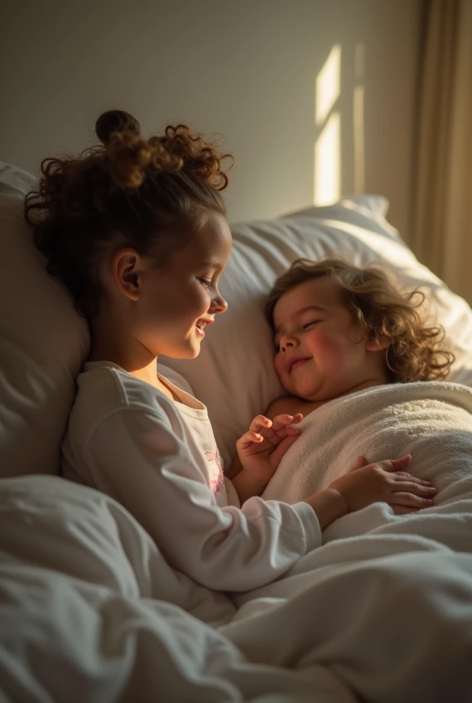 Two girls in a bed