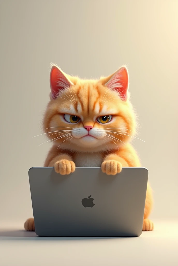 A picture of a cat looking confused and slightly annoyed, sitting in front of a laptop with a blank screen.