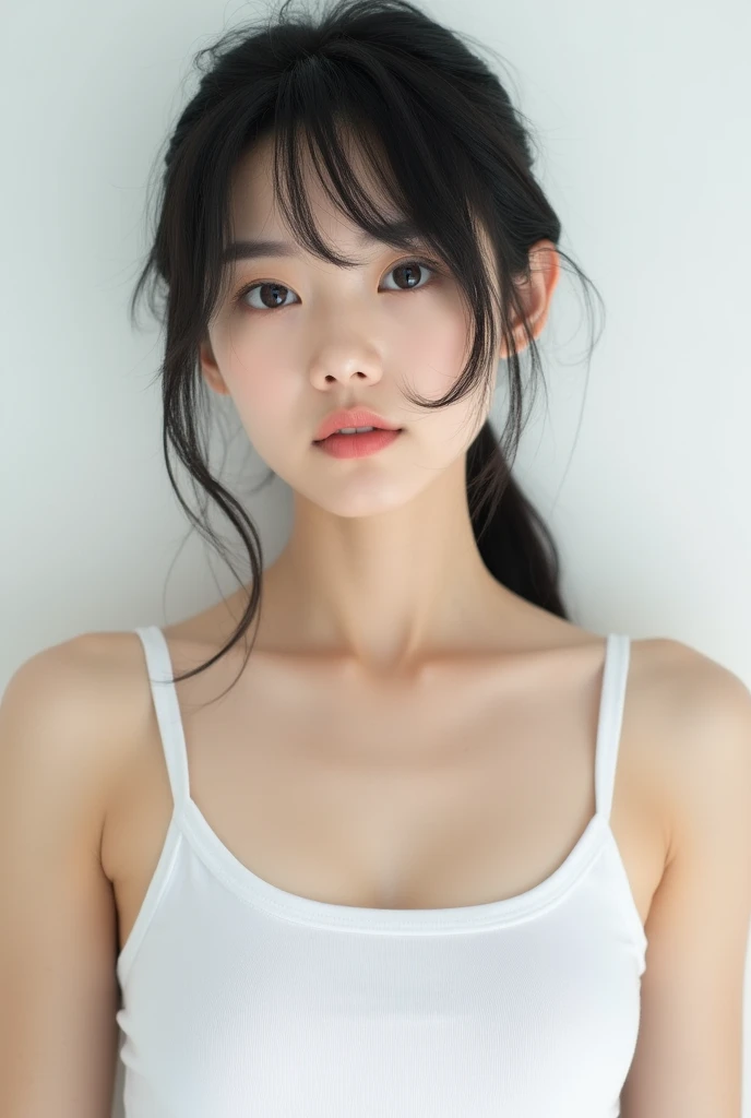 neat college girl、petite person、(Long white silk camisole、white  panties)、Outside the field、(Slimed、small tit、flat boobs、small tit)、Photorealsitic、detaileds, Skin Texture, ultra-detailliert、Delicate and sexy collarbone、Super Detailed Face、Detailed lips、A detailed eye、二重まぶた、14 years old girl、Sexual facial expressions、Wet body、((Nipple bumps、Wet White Sheer Camisole))