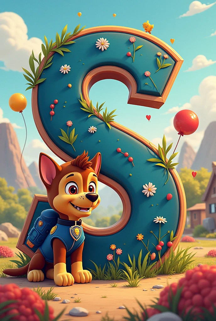 First name Sasha in letter on image paw patrol marcus