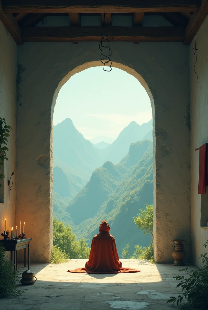 A monk lived in peaceful Monastery