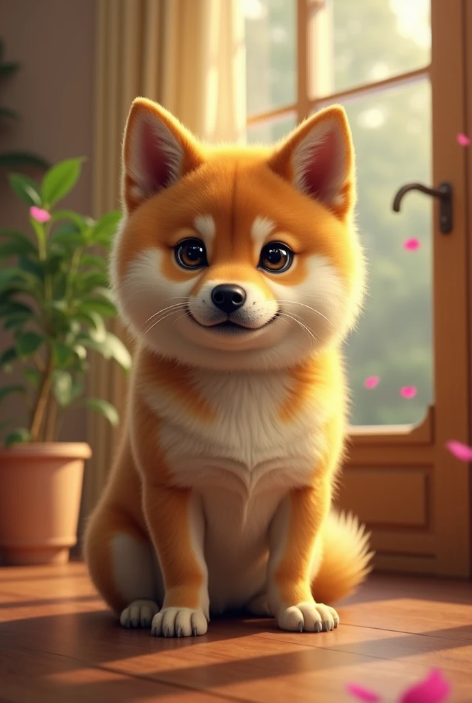 Almost realistic image of the Doge meme character with an incredible background to make it look adorable
