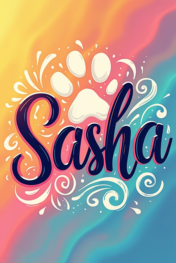 Full name Sasha in letter on image paw patrol marcus