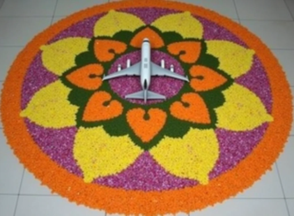 Include an airopleinside the athappookkalam design