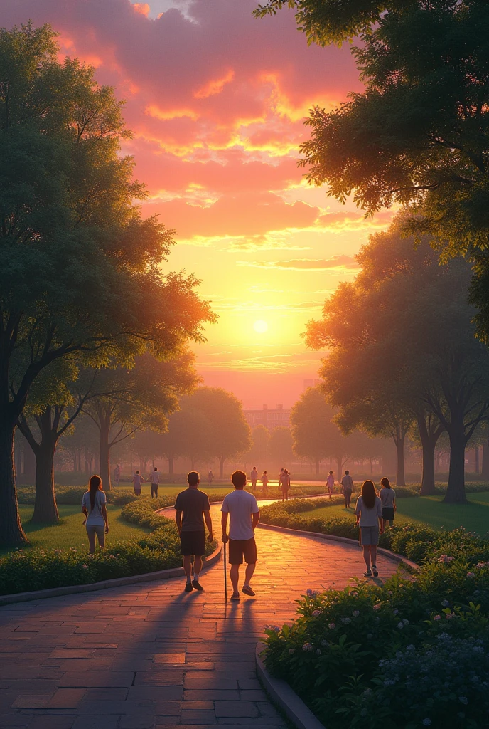 park in sunset