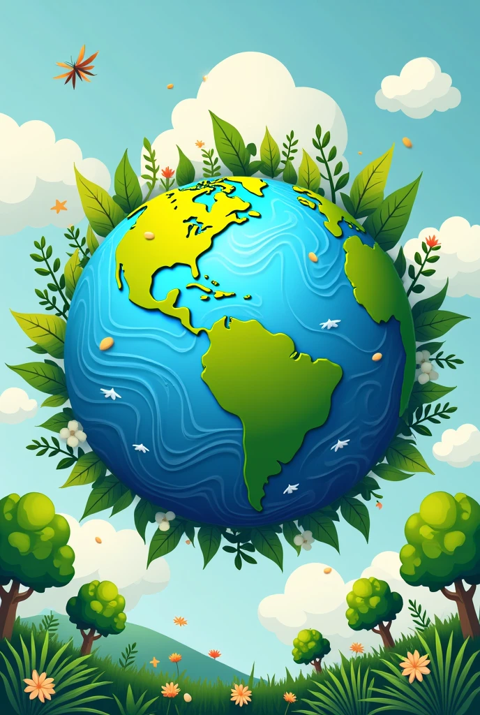 Tomorrow is my poster making competition in my college on the topic green Earth. So, create a unique image So I can win first prize and the drawing has to be simple so I can make it quickly and also show photo of earth on that poster
