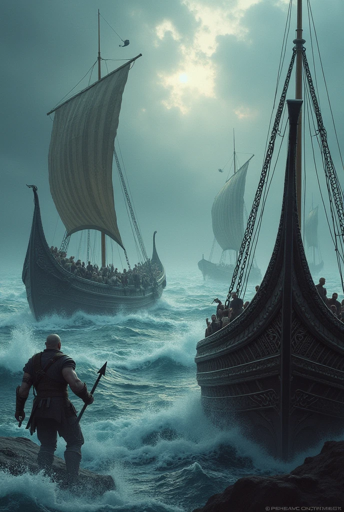 Viking ships destroyed.