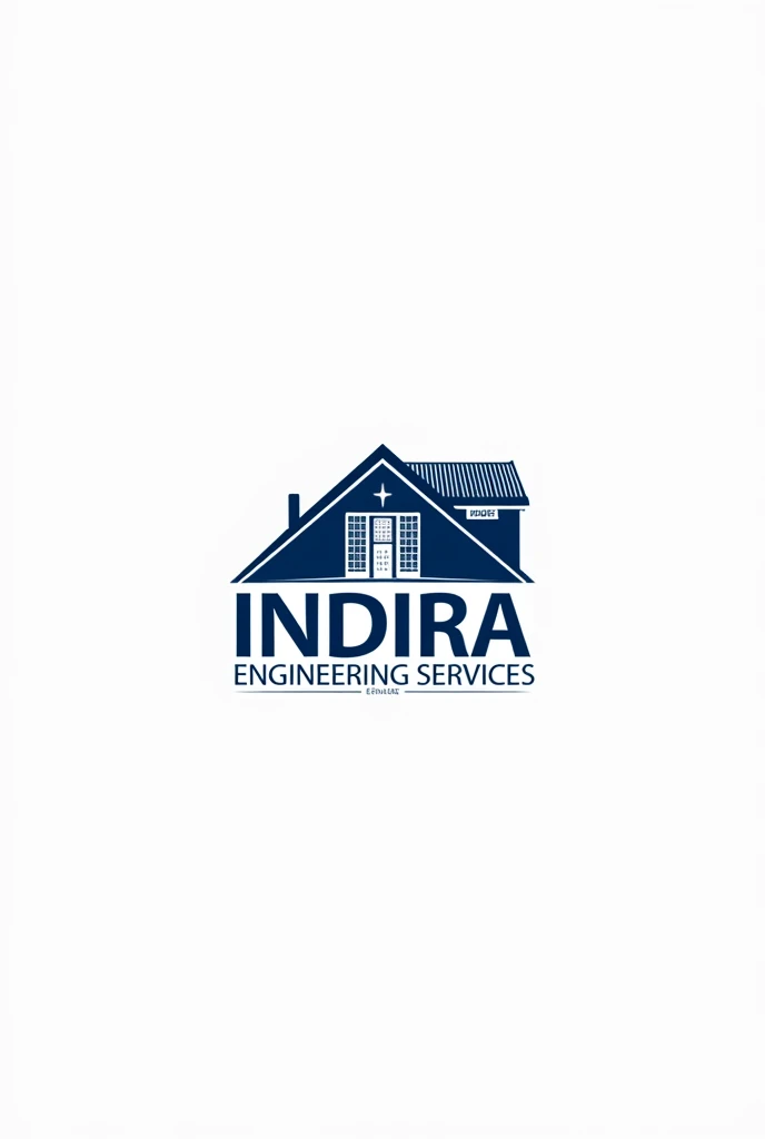 Create a logo name of Indira Engineering Services it's structural engineering company
Add extension and Loft conversation house of United Kingdom image in this logo please change font of text and in blue don't change anything