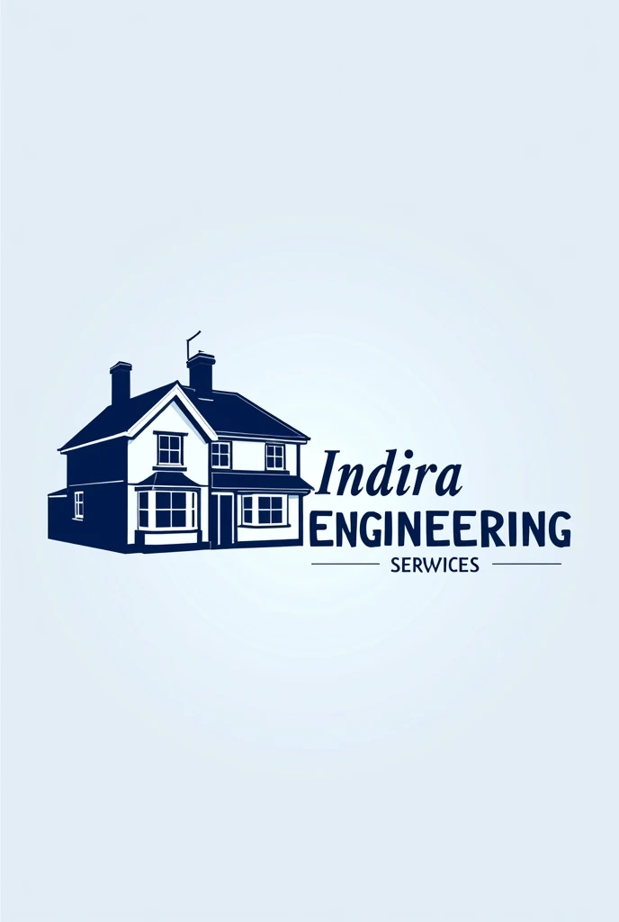 Create a logo name of Indira Engineering Services it's structural engineering company
Add extension and Loft conversation house of United Kingdom image in this logo please change font of text and in blue don't change anything