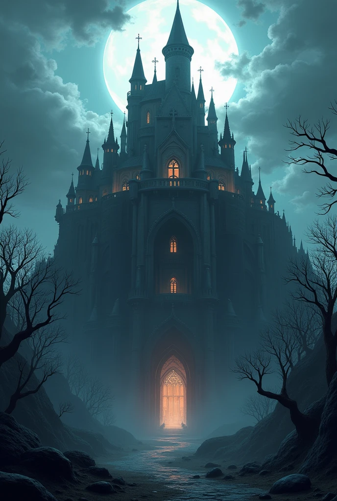  Game background - menu anime fantasy cartoon medieval without people castle ominous scary inside the castle 