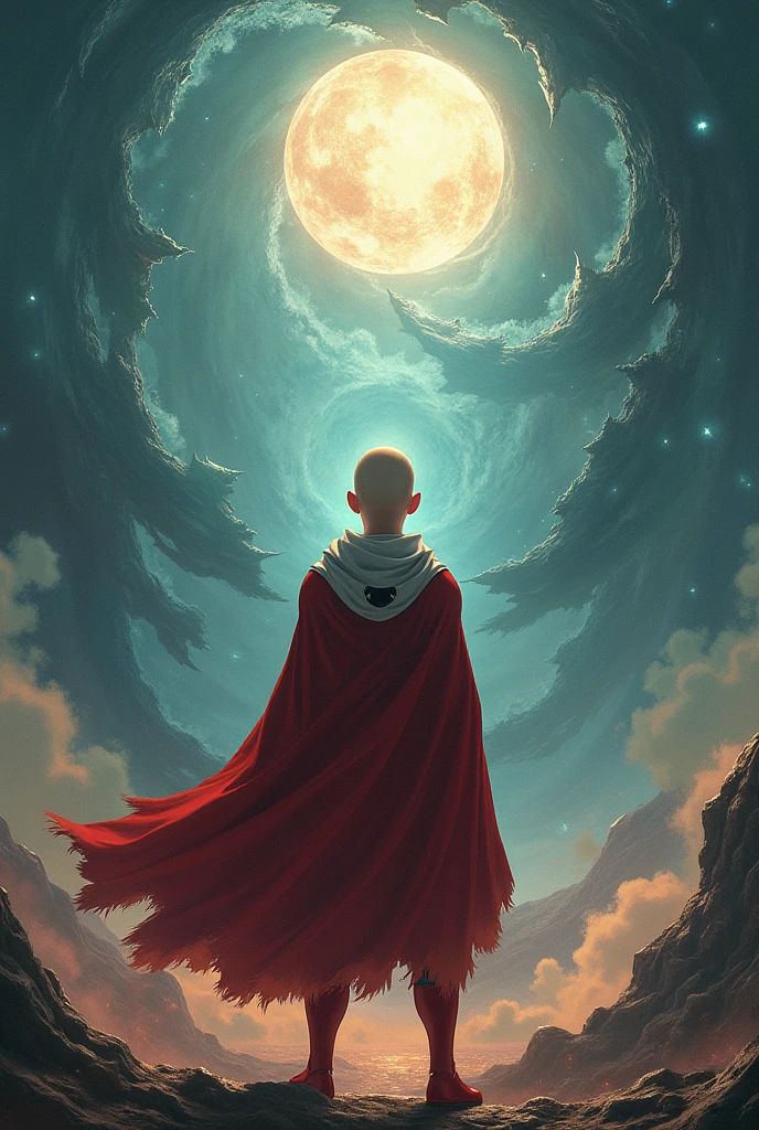 Generates an image of Saitama in wounded space
