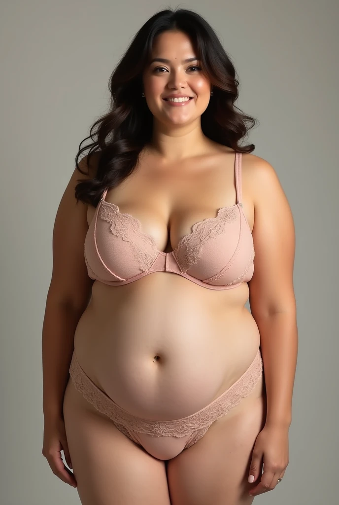 super high quality, Background Blur, In a hotel room, gravure, Look forward, 65 years old, ，Fat belly，Very plump, From the chest up, masterpiece, Highest quality, Very detailed, Realistic, Ultra-dense skin, Perfect Anatomy, Plump Mature Woman, Wrinkles around the eyes, , Big Breasts, In underwear, A shy toothy smile, Chubby, Glamour, sexy, Pure white skin, Looking at the audience,