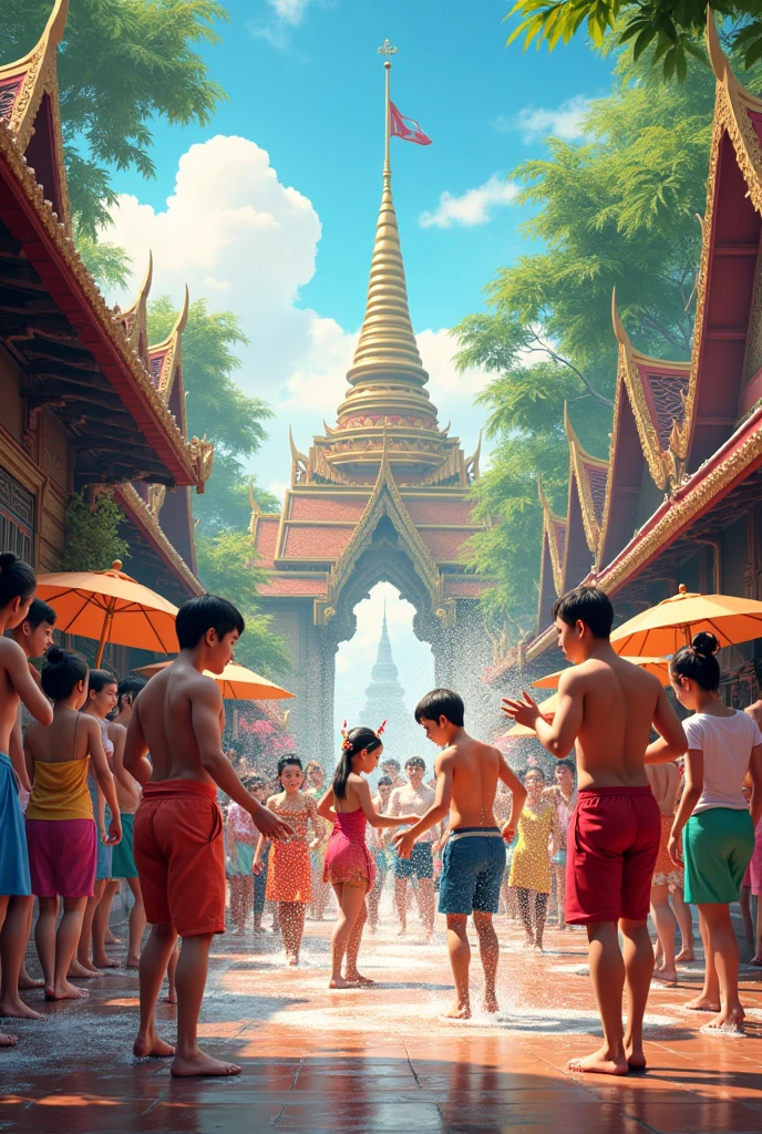 Songkran themed horizontal poster
