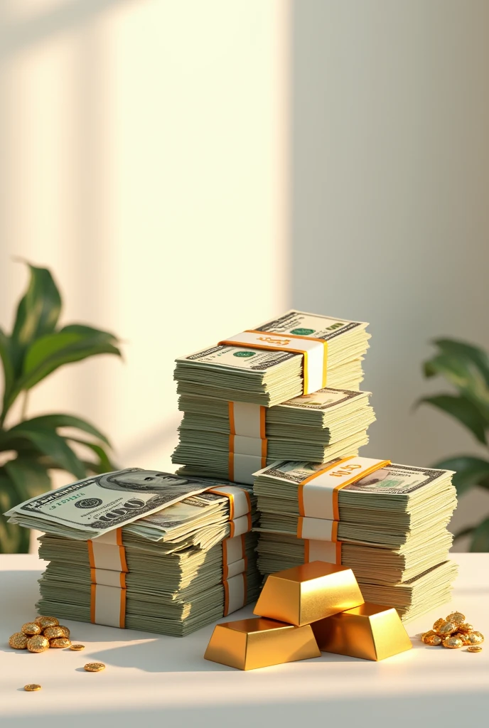 An image that represents abundance and prosperity with realistic money