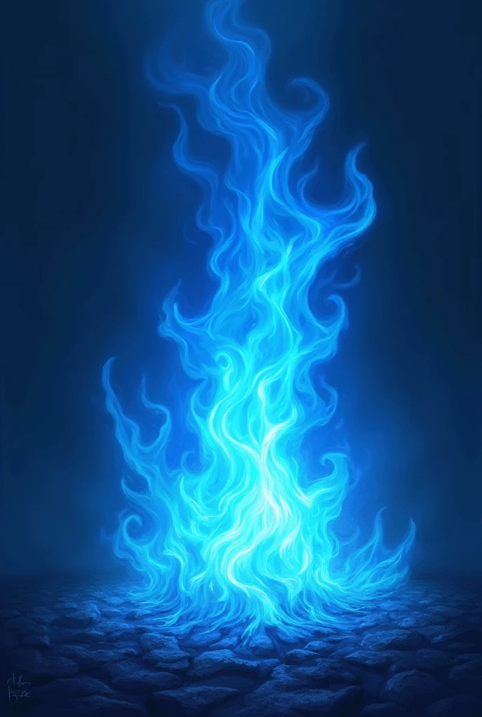 Burning Blue Fire Illustration