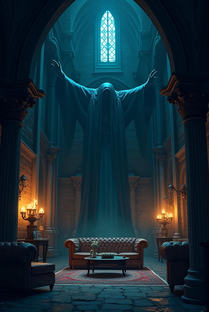  Game background - menu anime fantasy cartoon medieval without people castle ominous scary inside the castle inside the building living room
