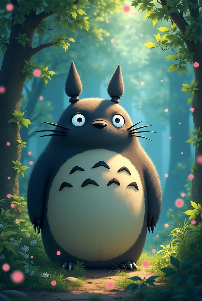 Almost realistic image of the totoro character with a unique background you have called looking adorable but amazing 