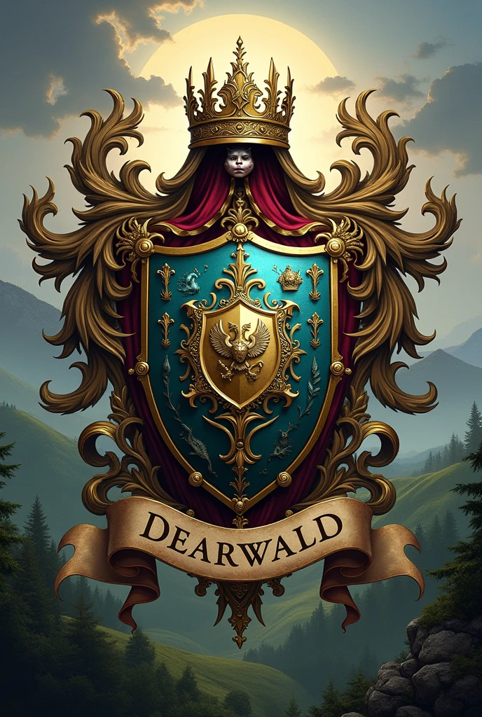 Créé un blason pour la dynastie Dearwald. C'est une puissante famille de sorciers composés d'intellectuels nés au Royaume-Uni. Ils possèdent également le titre de comte du Norfolk. Le nom Dearwald doit apparaître sous le blason dans une banderole.